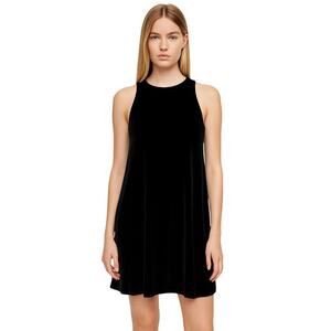 Aritzia WILFRED Trompette Velvet A-Line Mini Dress Black Silk XS – Holiday Party